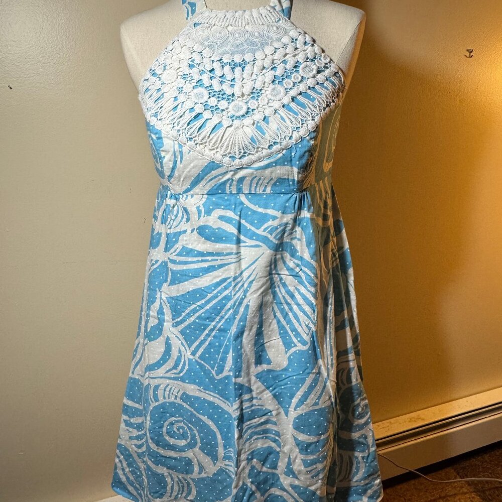 Lilly Pulitzer | Brighton Seaspray Conch Embroidered Halter Dress